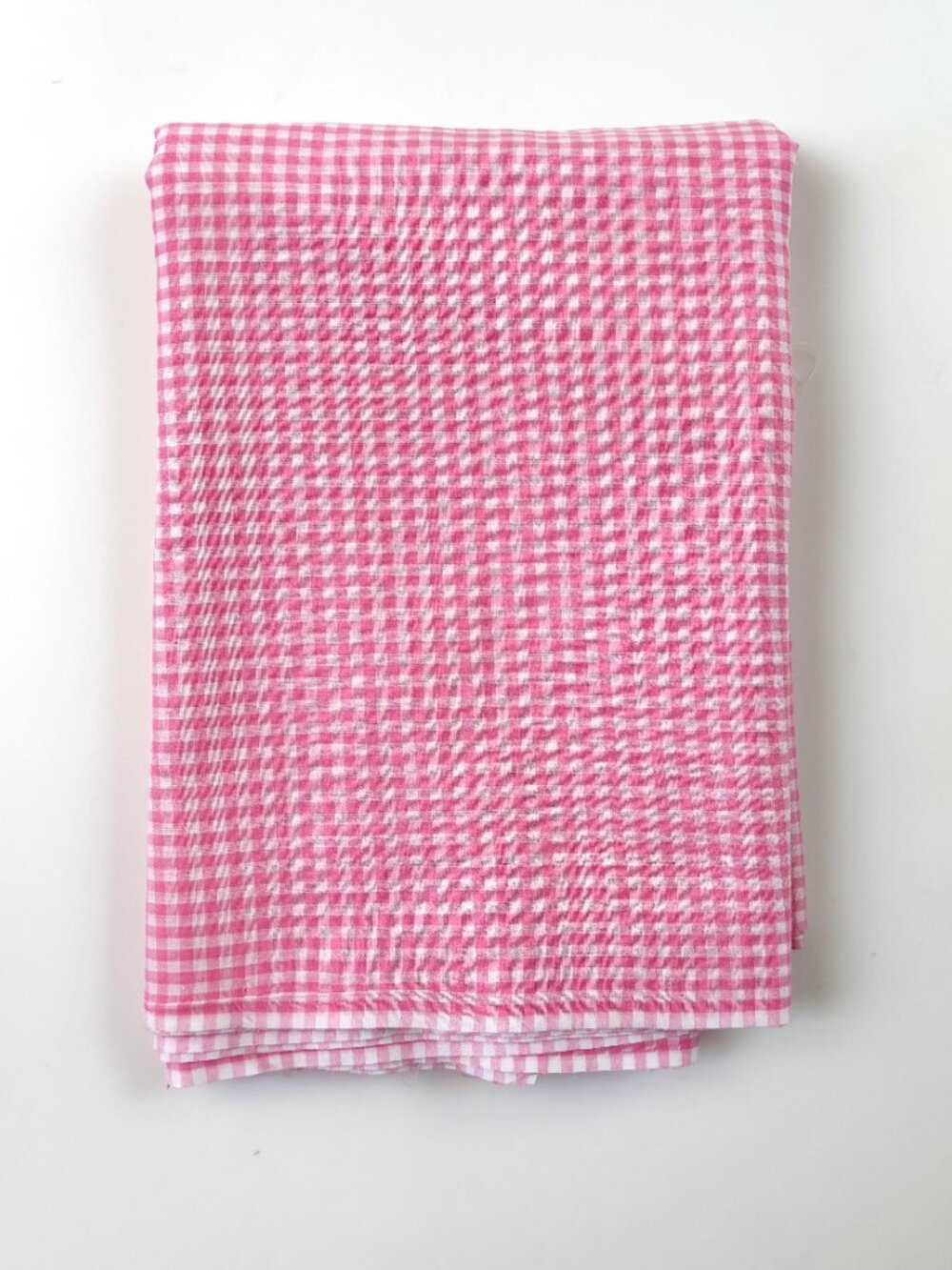 Pink and White Gingham Fabric 3 1/4 Yds x 44"